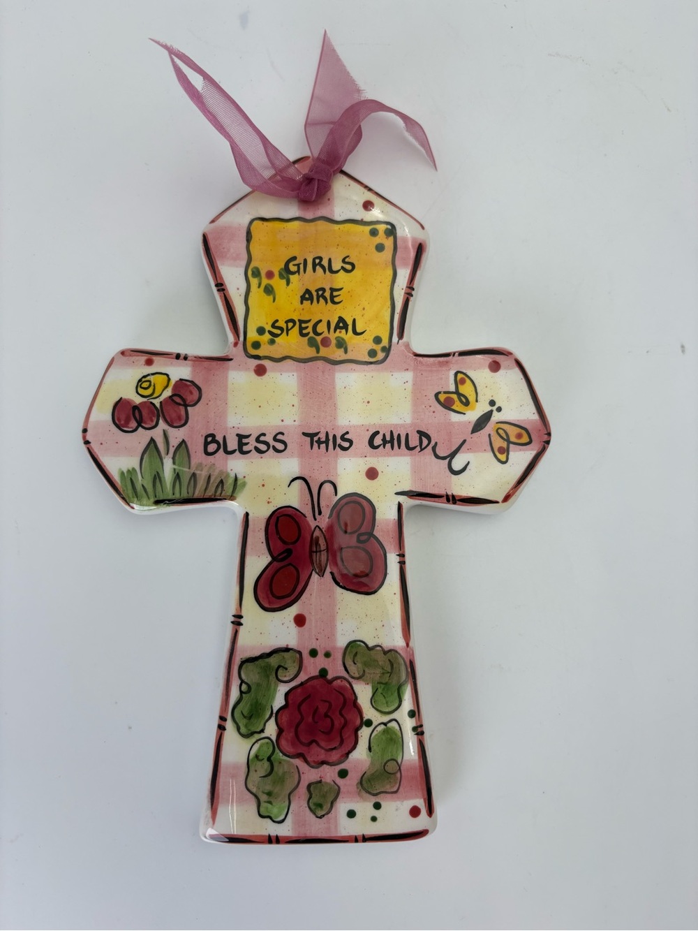 Sweet “Girls Are Special”  Sentiment Cross with “Bless This Child” - Picture 6 of 8
